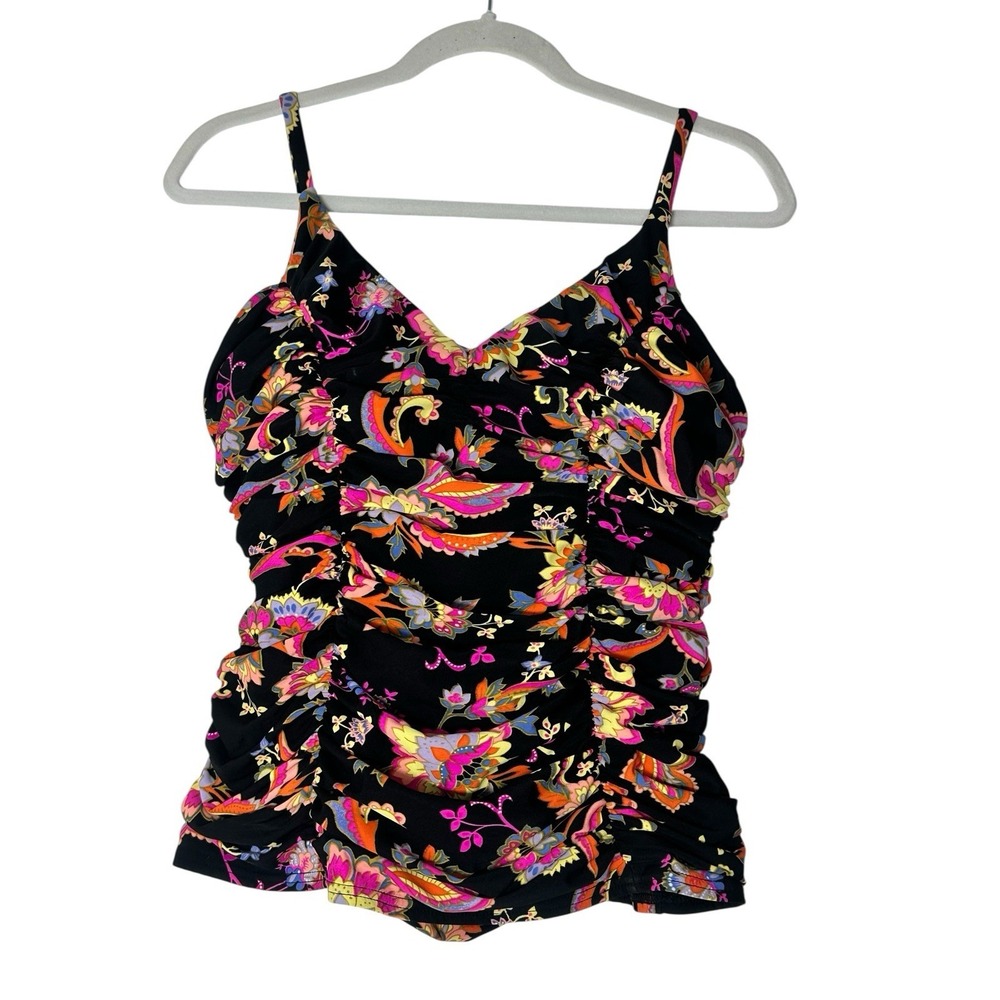 Miraclesuit Tankini Swimsuit Top Size 18 Underwire Floral Resort Wear Beach